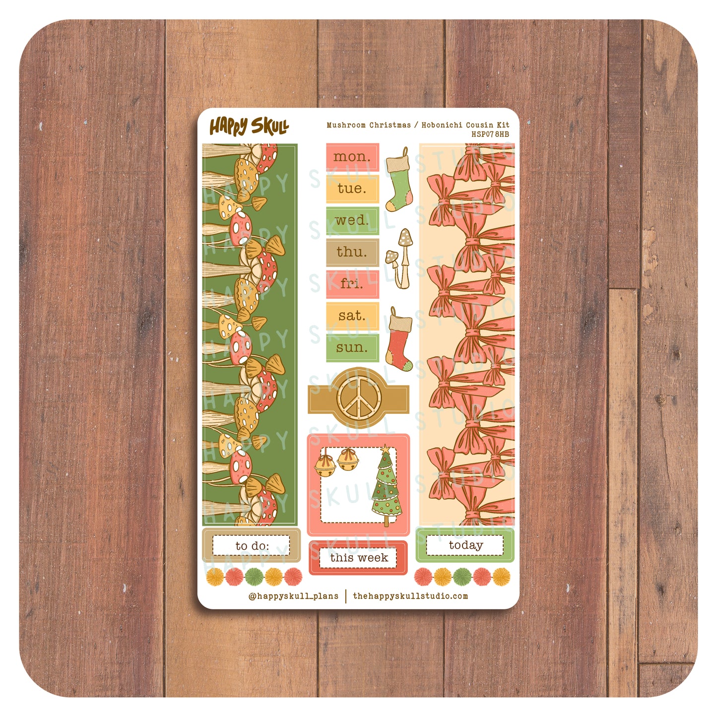 HS078 Hobonichi Cousin Kit-Mushroom Christmas