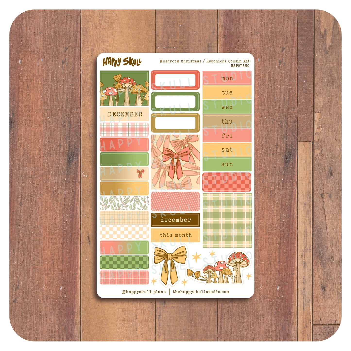 HS078 Hobonichi Cousin Kit-Mushroom Christmas