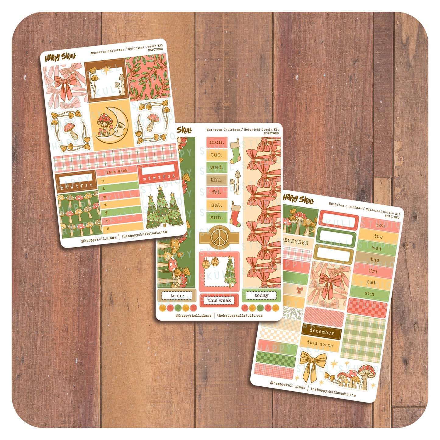 HS078 Hobonichi Cousin Kit-Mushroom Christmas