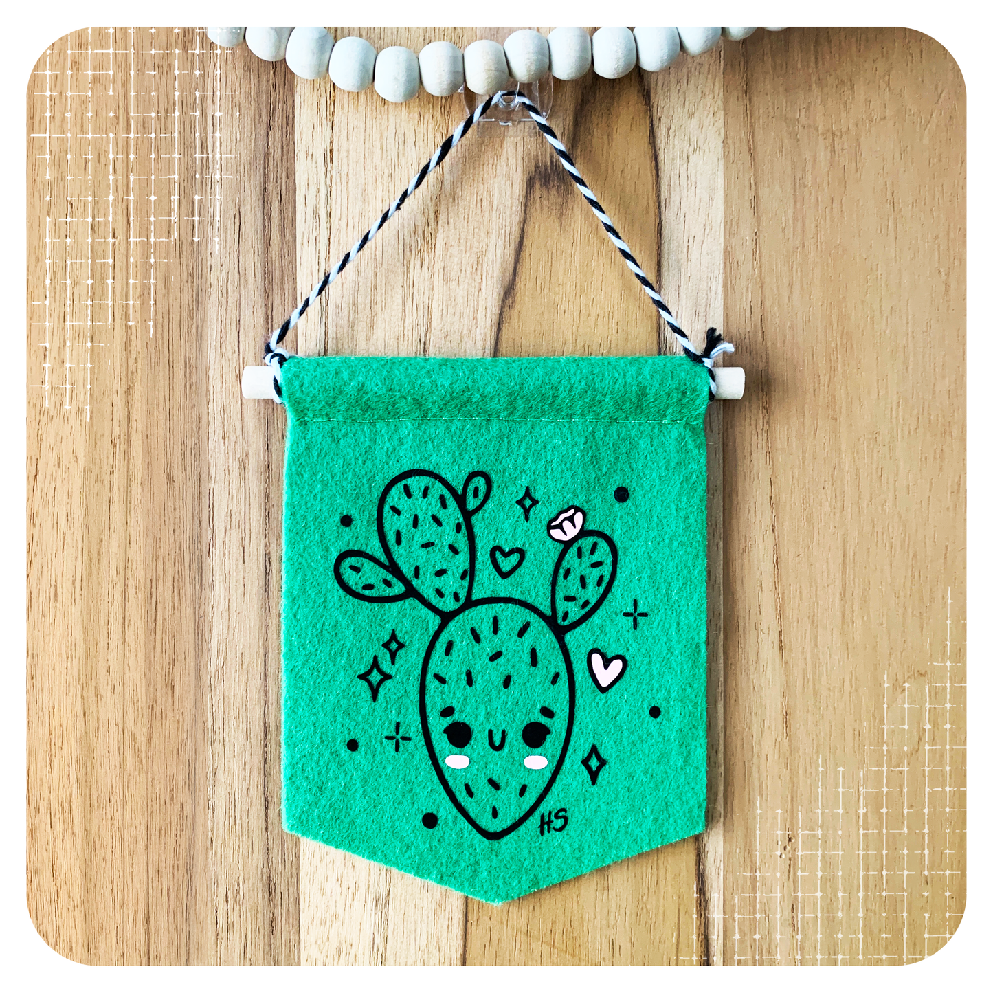 Cactus-Mini Sun Felt Flag