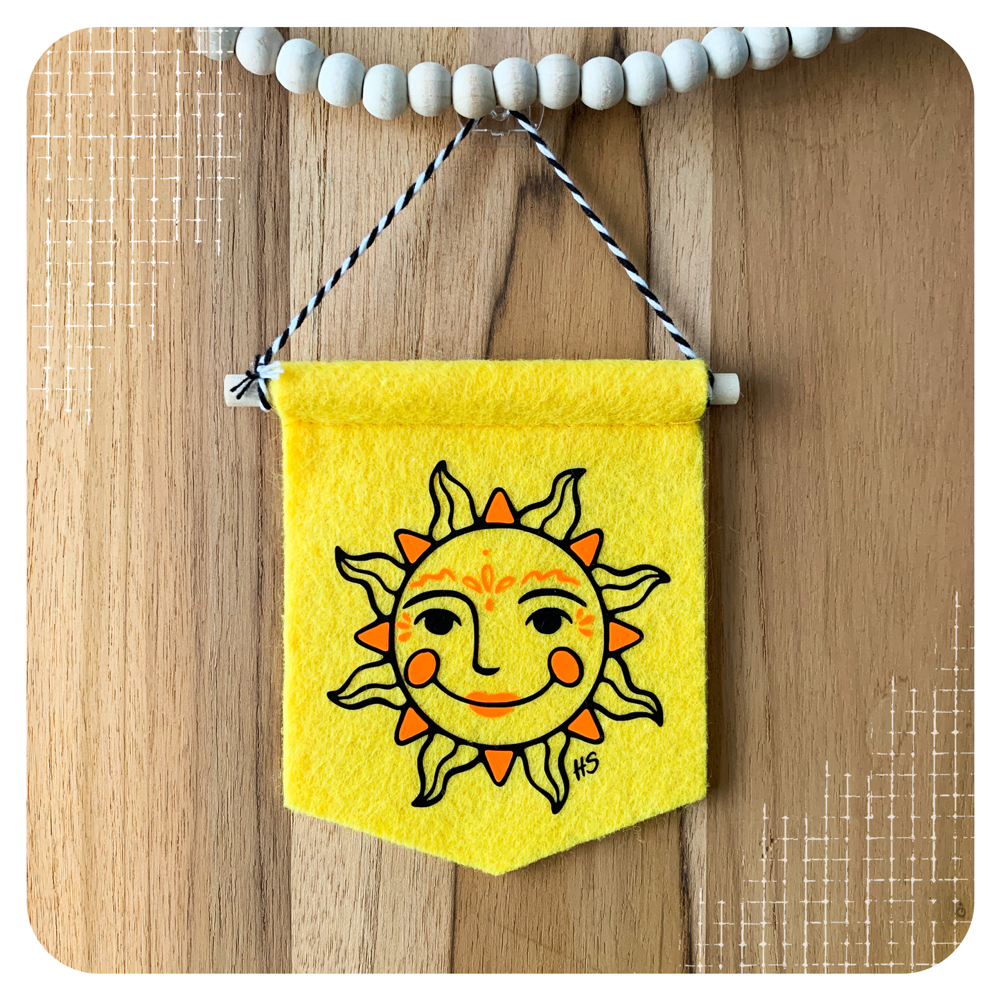 Little Ray of Sunshine-Mini Sun Felt Flag