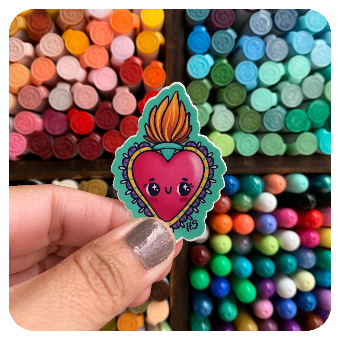 Sacred Heart - Mini Vinyl Sticker