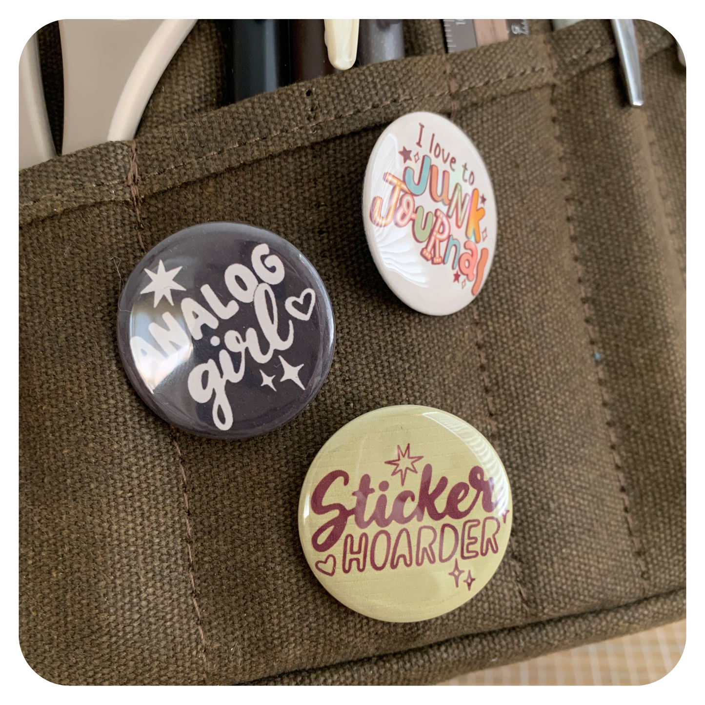 Sticker Hoarder- 1 1/4" Pin