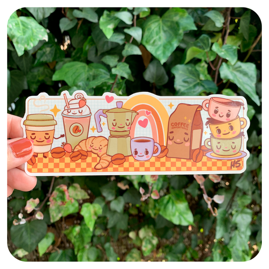 Coffee Adventures Die Cut Bookmark