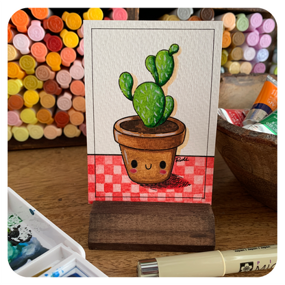 Happy Cactus ACEO