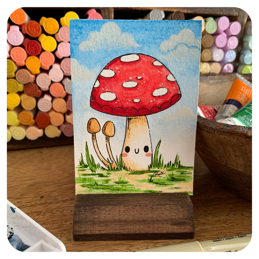 Happy Mushroom ACEO