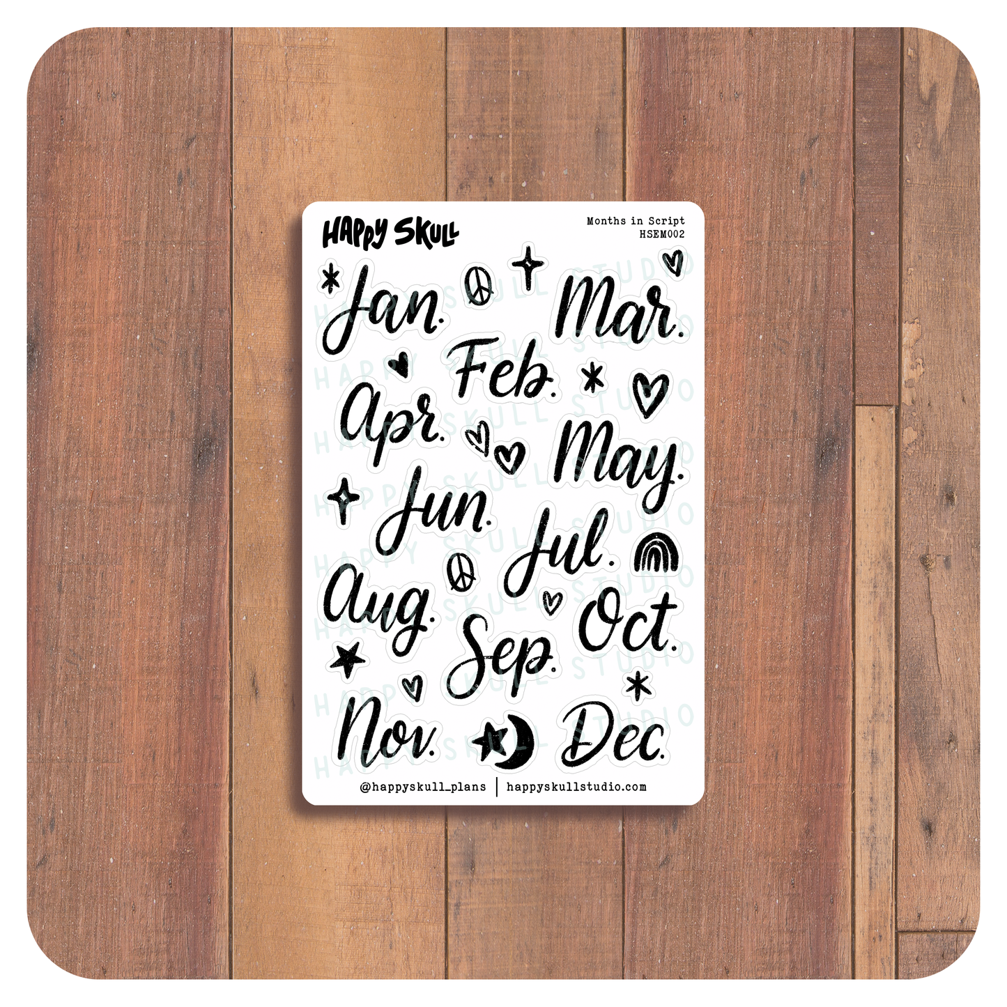 HSE002 Months in Script