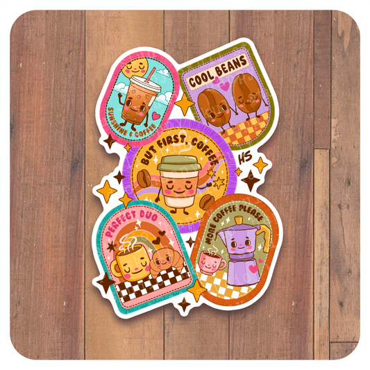 HS089 Coffee Adventures - Handmade Sticker