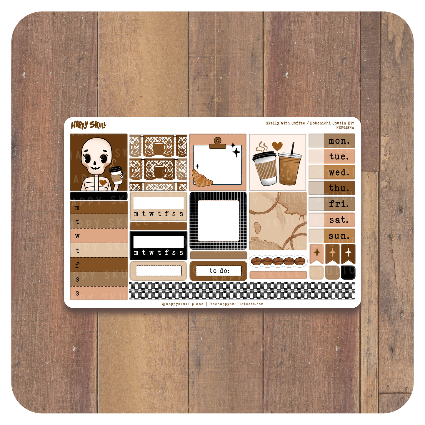 HS048 Hobonichi Cousin Kit-Skelly Coffee
