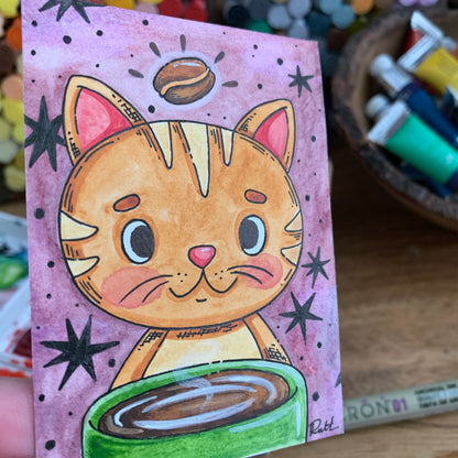 Catpuccino ACEO