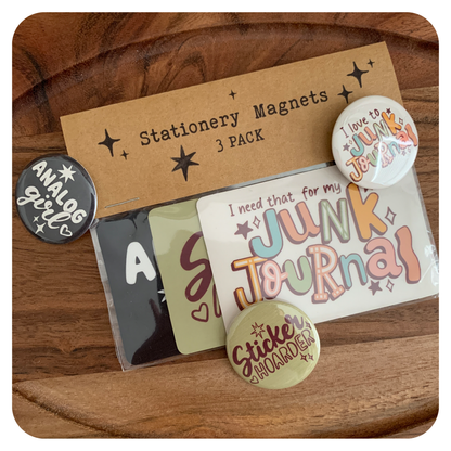 Stationery Magnets - 3 pack